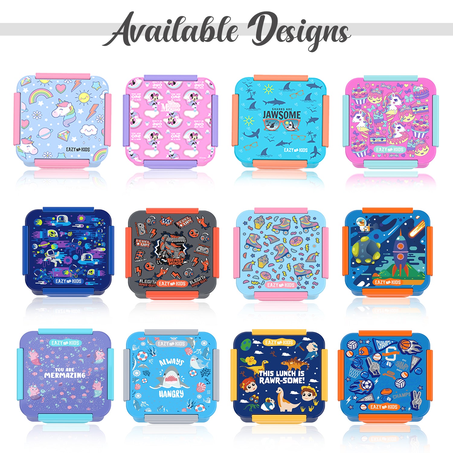 Eazy Kids Jawsome Shark Snack/Lunch Box - Blue