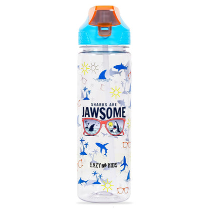 EAZY KIDS Jawsome Shark 2 - In - 1 Tritan Water Bottle - Blue (650ml)