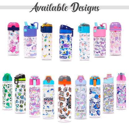 EAZY KIDS Unicorn 2 - In - 1 Tritan Water Bottle - Blue (650ml)