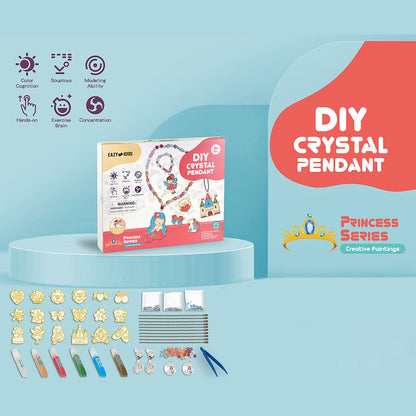 EAZY KIDS DIY Kids Art & Craft Crystal Pendant Making & Coloring Set XL - Dessert