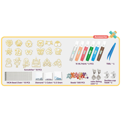 EAZY KIDS DIY Kids Art & Craft Crystal Pendant Making & Coloring Set XL - Dessert