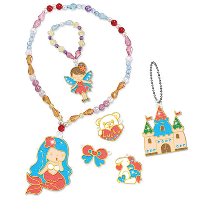 EAZY KIDS DIY Kids Art & Craft Crystal Pendant Making & Coloring Set XL - Dessert