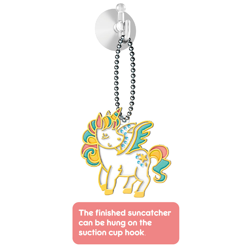 EAZY KIDS DIY Kids Art & Craft Crystal Pendant Making & Coloring Set XL - Unicorn