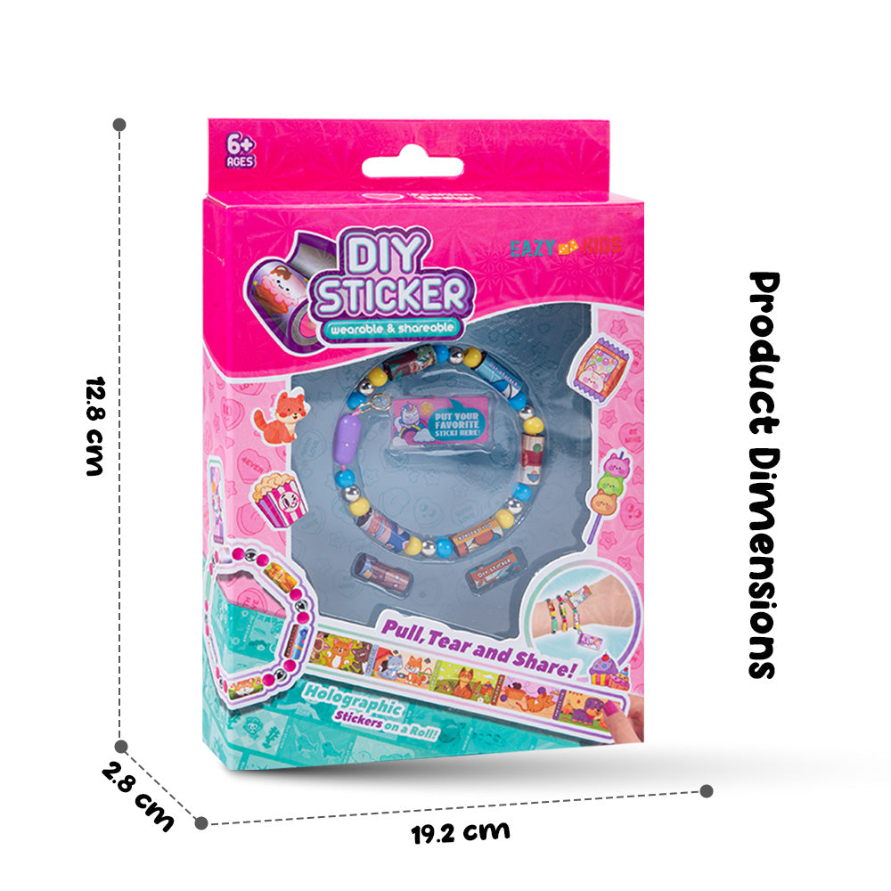 Eazy Kids DIY Wearable & Shareable Bracelet with 2 Holographic Stickers – Multicolor