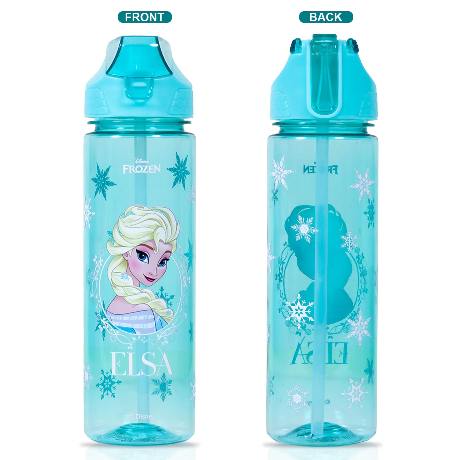 Disney Frozen Princess Elsa 2 - In - 1 Tritan Water Bottle - Baby Green (650ml)