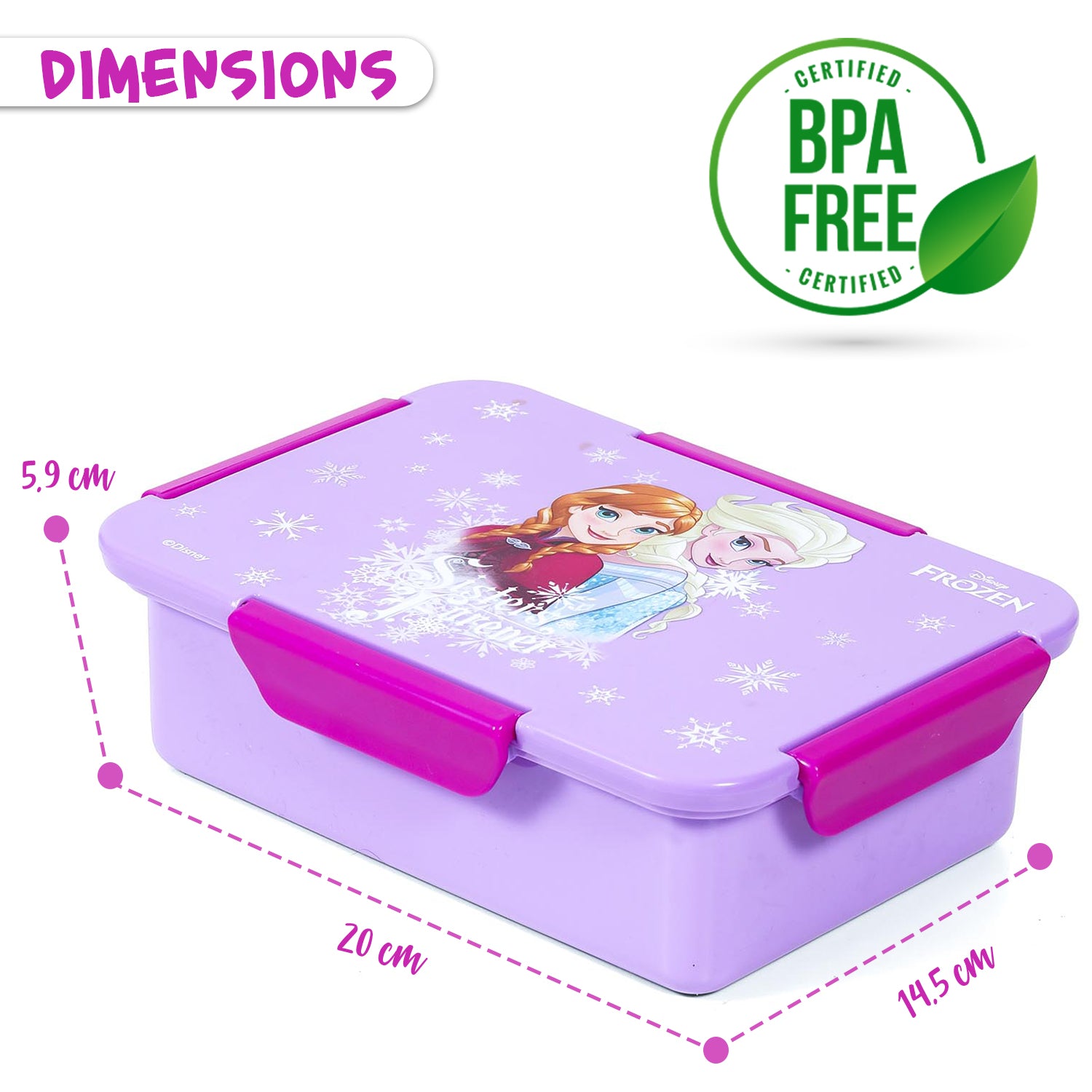 Disney Frozen Princess 1/2/3/4 Compartment Convertible Bento Lunch Box - Purple