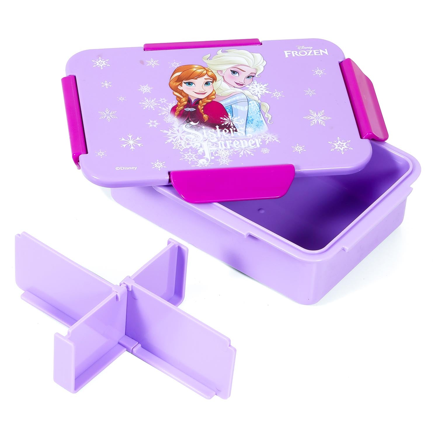 Disney Frozen Princess 1/2/3/4 Compartment Convertible Bento Lunch Box - Purple