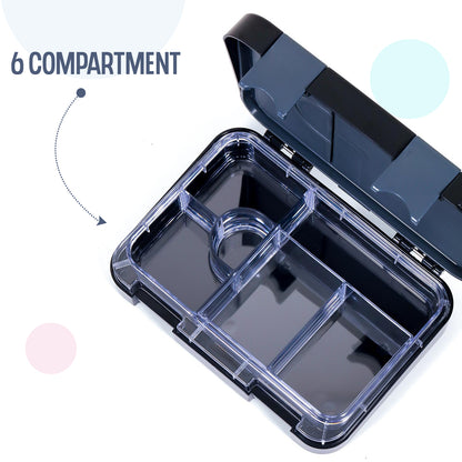 Marvel Spider - Man 6/4 Compartment Convertible Bento Tritan Lunch Box - Black