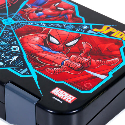 Marvel Spider - Man 6/4 Compartment Convertible Bento Tritan Lunch Box - Black