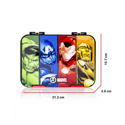 Marvel Avengers Super Hero 6/4 Compartment Convertible Bento Tritan Lunch Box - Black