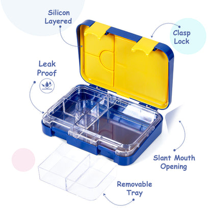 Marvel Spider - Man 6/4 Compartment Convertible Bento Tritan Lunch Box - Blue