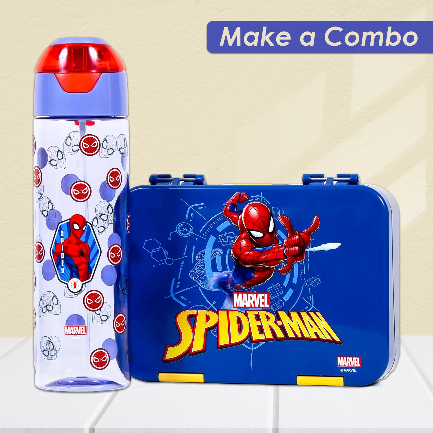 Marvel Spider - Man 6/4 Compartment Convertible Bento Tritan Lunch Box - Blue