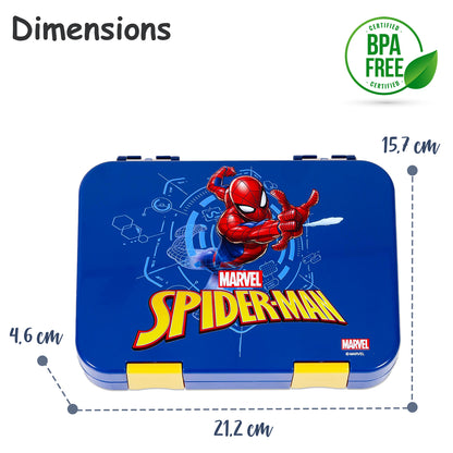 Marvel Spider - Man 6/4 Compartment Convertible Bento Tritan Lunch Box - Blue