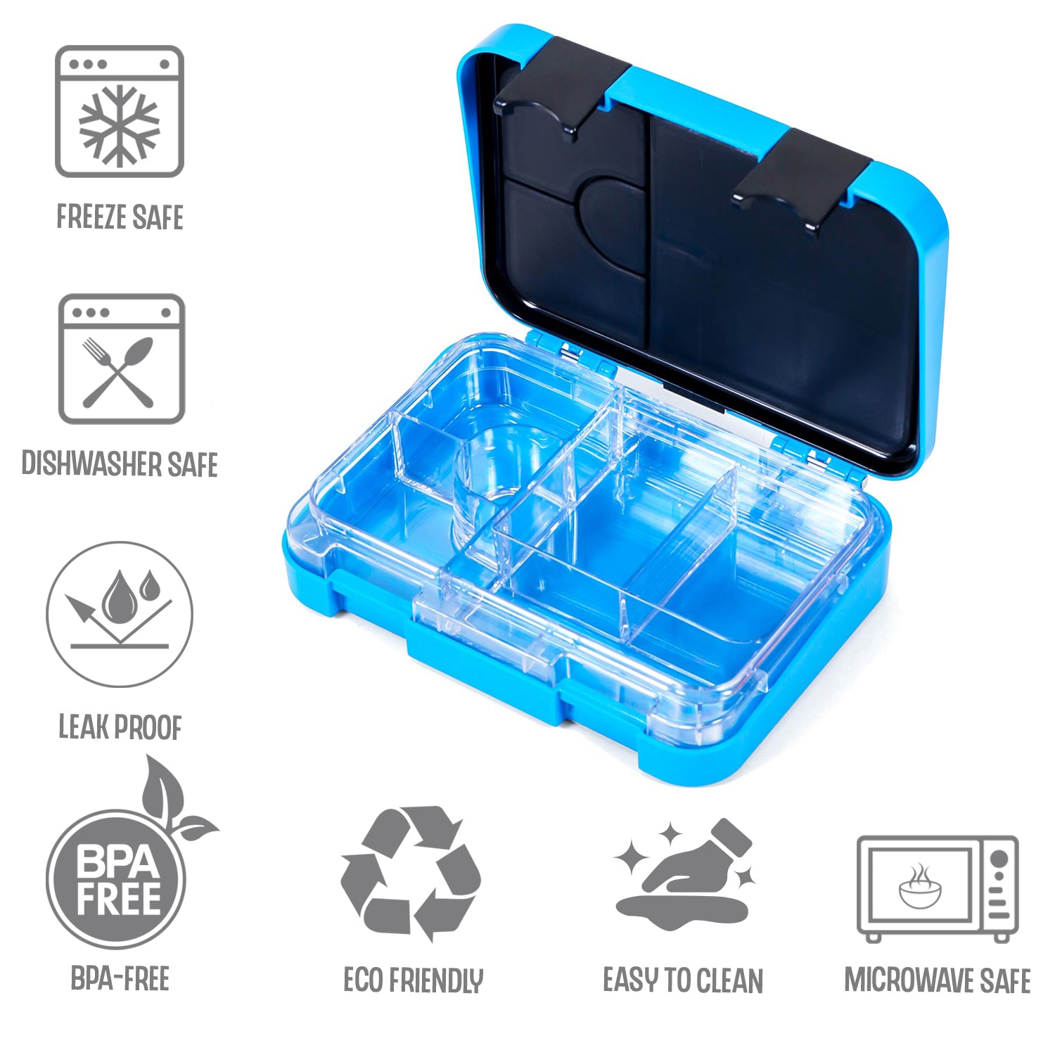 Marvel Beyond Amazing Spider Man 6/4 Compartment Convertible Bento Tritan Lunch Box - Blue