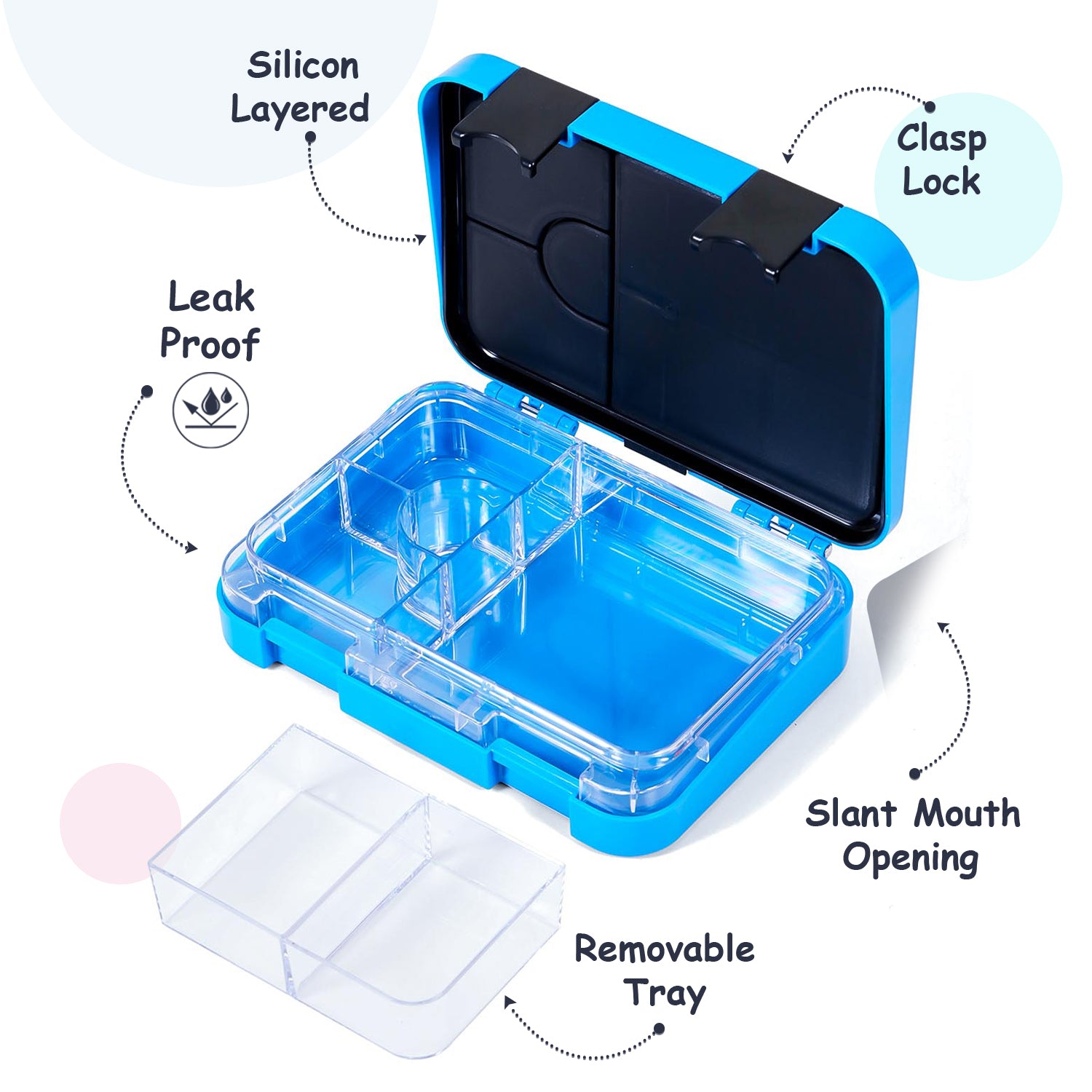Marvel Beyond Amazing Spider Man 6/4 Compartment Convertible Bento Tritan Lunch Box - Blue