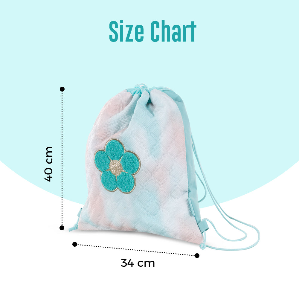 Eazy Kids Drawstring Bag - Daisy Flower Green