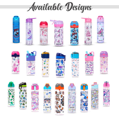 EAZY KIDS Tritan Double Wall Glitter 550ml Water Bottle - It's Girls Things Pink