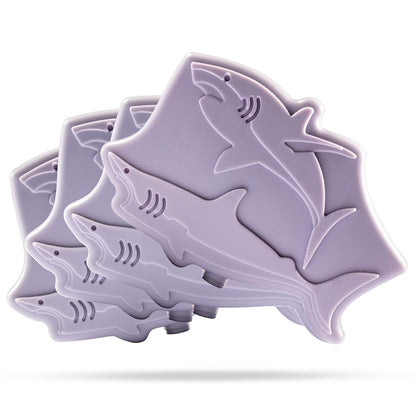 EAZY KIDS Set of 4 Shark Reusable Hard Ice Packs for Lunch bags - Purple
