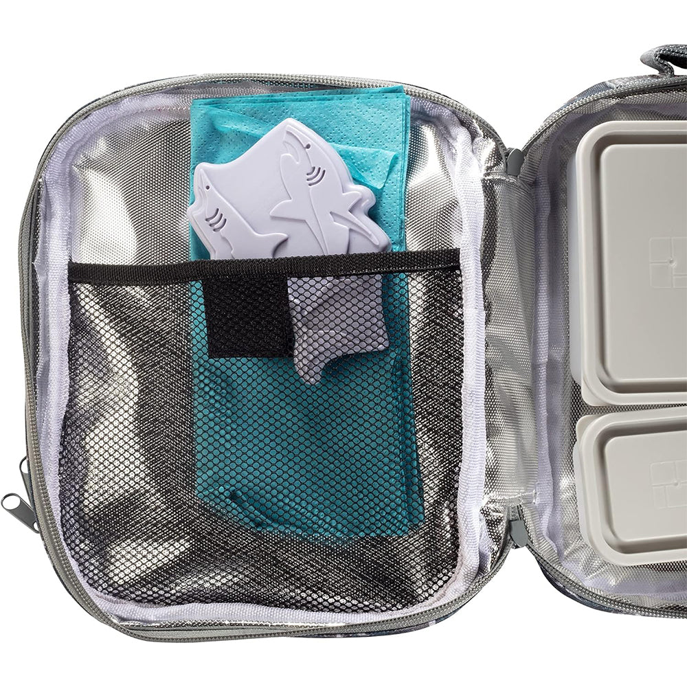EAZY KIDS Set of 4 Shark Reusable Hard Ice Packs for Lunch bags - Purple