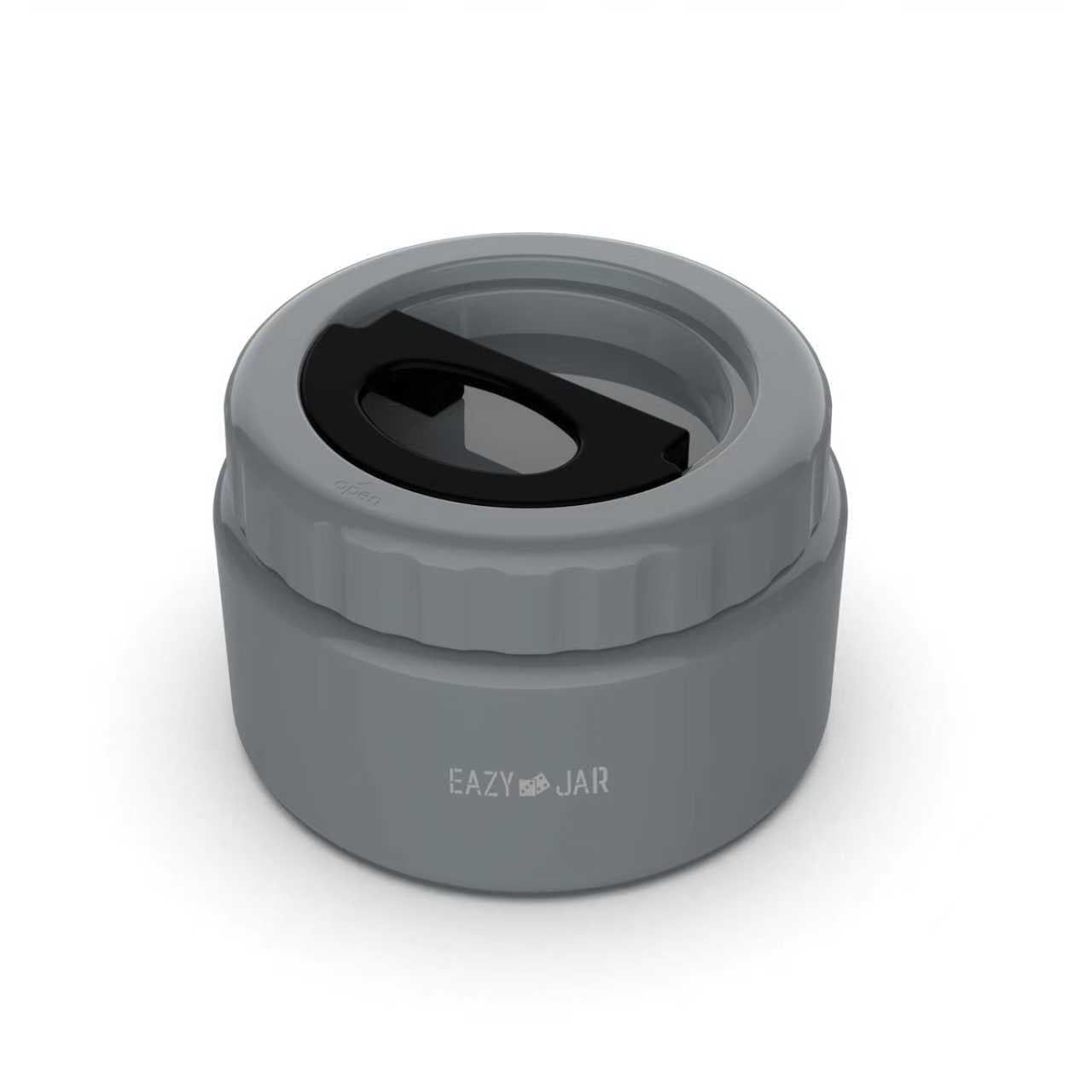 Eazy Kids Jumbo Bento Lunch Box w/Thermos & Dip Jar- Midnight Black