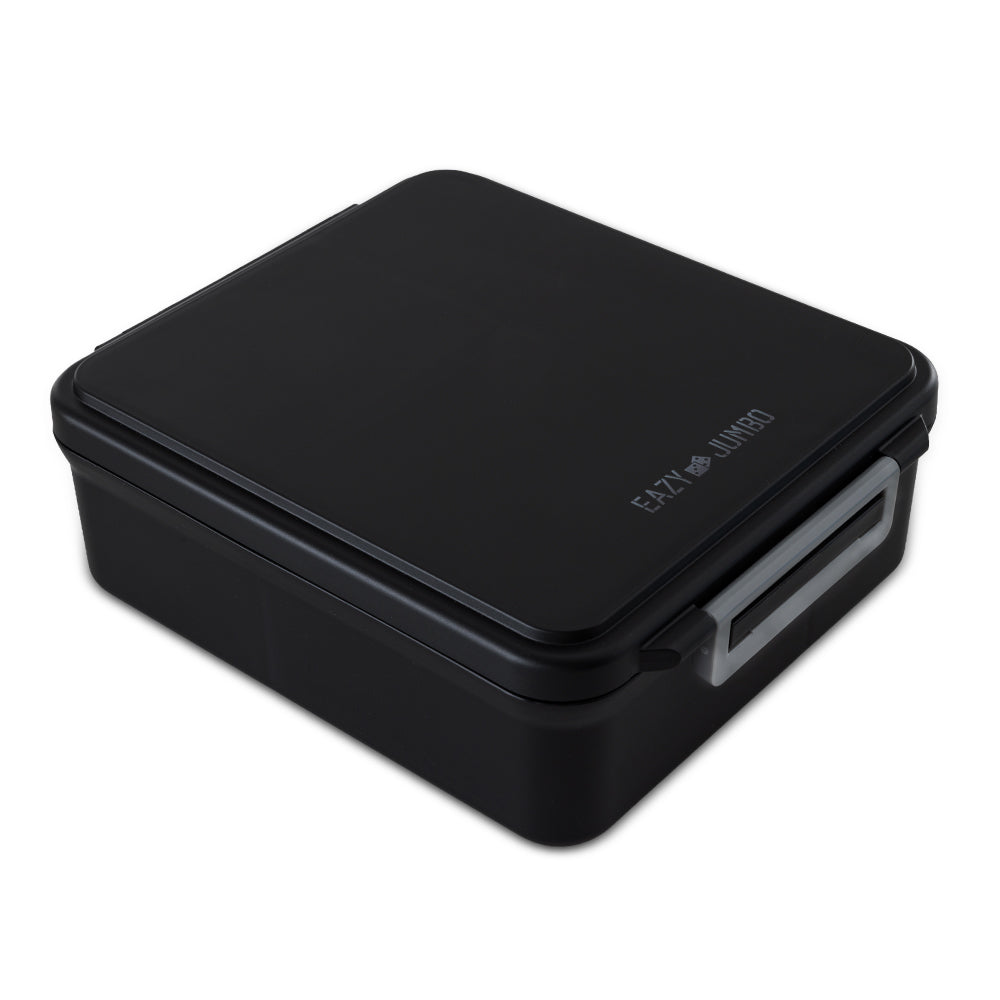 Eazy Kids Personalized Jumbo Bento Lunch Box w/Thermos & Dip Jar- Midnight Black
