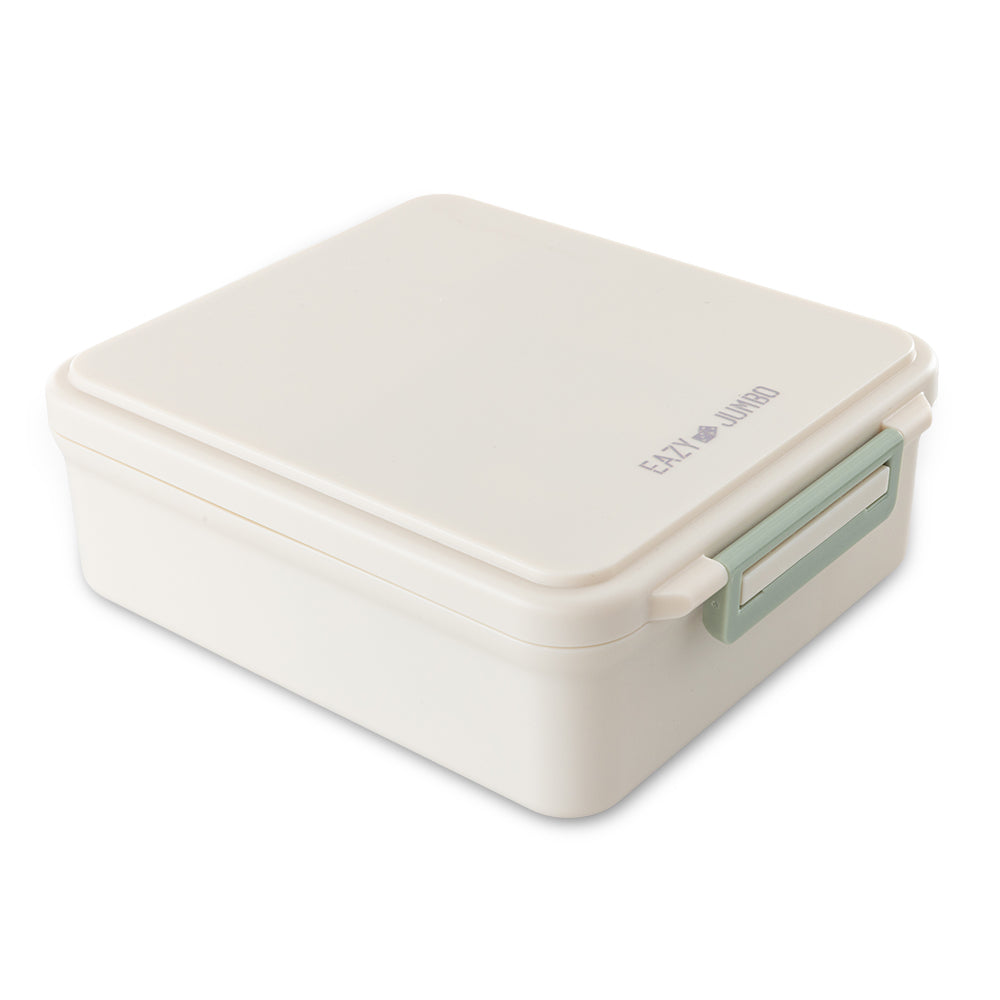 Eazy Kids Personalized Jumbo Bento Lunch Box w/Thermos & Dip Jar- Ivory