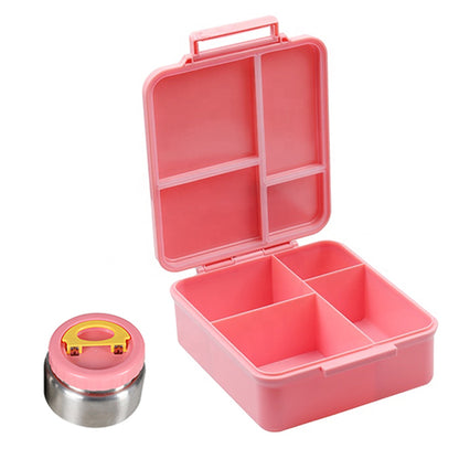 EAZY KIDS Jumbo Bento Lunch Box w/t Insulated Jar - Cosmic Girl Pink