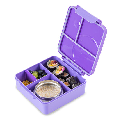 Eazy Kids Personalized 3/4 Jumbo Lunch Box w/Bowl, Spoon & Fork - Purple