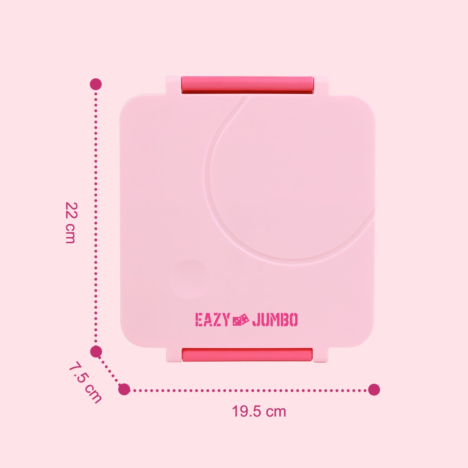 EAZY KIDS 3/4 Jumbo Lunch Box w/Bowl, Spoon & Fork - Pink