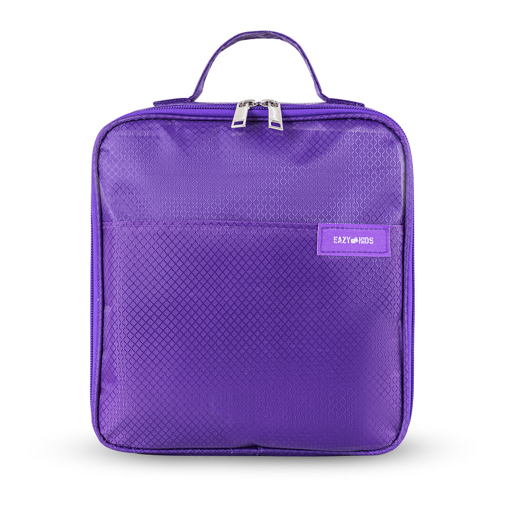 EAZY KIDS Jumbo Bento Lunch Box Set w/Steel Food Jar, Ice Pack & Insulated Lunch Bag – Purple