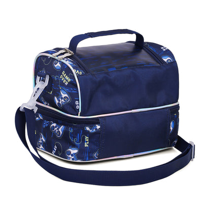 EAZY KIDS Dual Compartment Lunch Bag Gamer - Blue