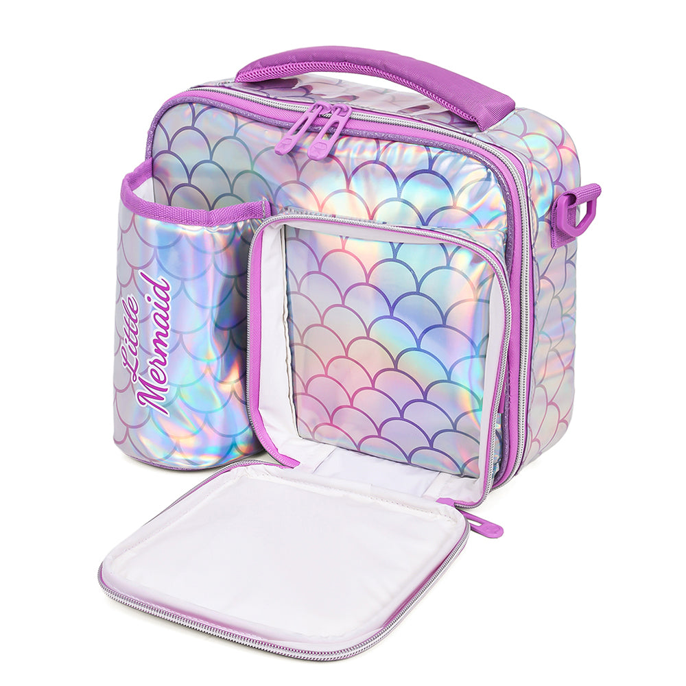 EAZY KIDS Bottle/Lunch Bag Mermaid Chrome - Purple