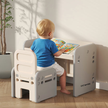 Eazy Kids Adjustable Angle Table and Chair Set - Grey