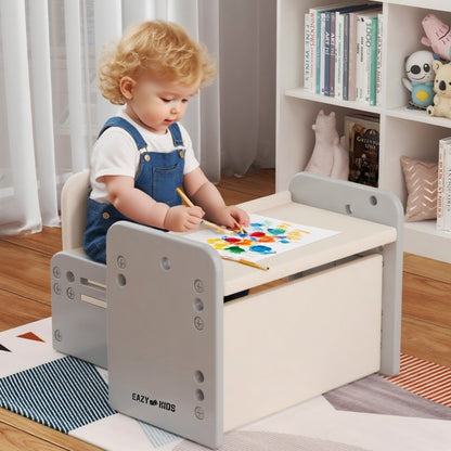 Eazy Kids Adjustable Angle Table and Chair Set - Grey