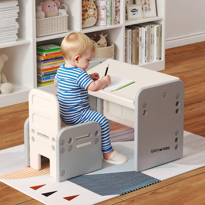 Eazy Kids Adjustable Angle Table and Chair Set - Grey