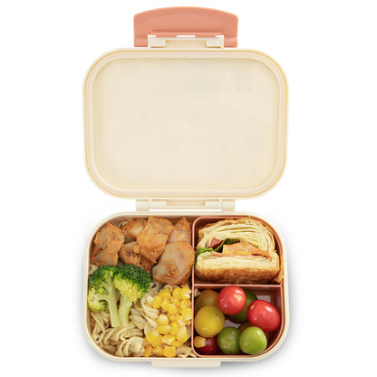 Eazy Kids Personalized Bento Lunch Box Set of 2, 1200ml + 760ml, Leakproof, BPA Free, Compartment Food Containers - Friend Ivory