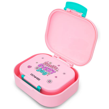 Eazy Kids Personalized Bento Lunch Box Set of 2, 1200ml + 760ml, Leakproof, BPA Free, Compartment Food Containers - Shine Pink