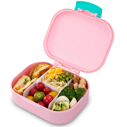 Eazy Kids Personalized Bento Lunch Box Set of 2, 1200ml + 760ml, Leakproof, BPA Free, Compartment Food Containers - Shine Pink