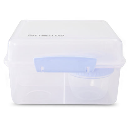 Eazy Kids Personalized All in One Lunch & Sandwich Box with Food Jar 1780ml ‚Äì Leakproof 4-Compartment Lunch Box for Kids, Grey