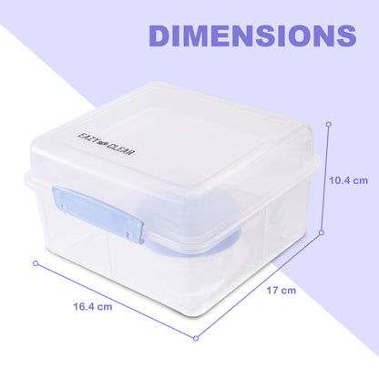 Eazy Kids Personalized All in One Lunch & Sandwich Box with Food Jar 1780ml ‚Äì Leakproof 4-Compartment Lunch Box for Kids, Grey