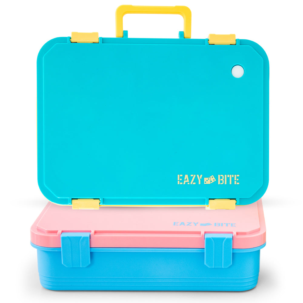 Eazy Kids Personalized Stainless Steel Lunch Box for Kids – 800ml with 150ml Food Jar - Blue