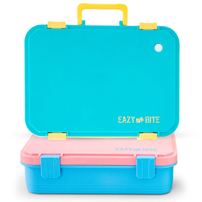 Eazy Kids Personalized Stainless Steel Lunch Box for Kids – 800ml with 150ml Food Jar - Blue