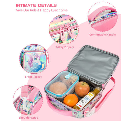 EAZY KIDS - Bottle/Lunch Bag - Unicorn Chrome Pink