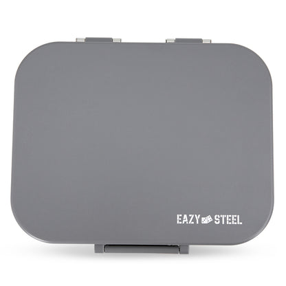 Eazy Kids Premium Stainless Steel Bento Lunch Box w/ Silicon Lid, Grey