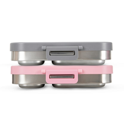 Eazy Kids Premium Stainless Steel Bento Lunch Box w/ Silicon Lid, Grey