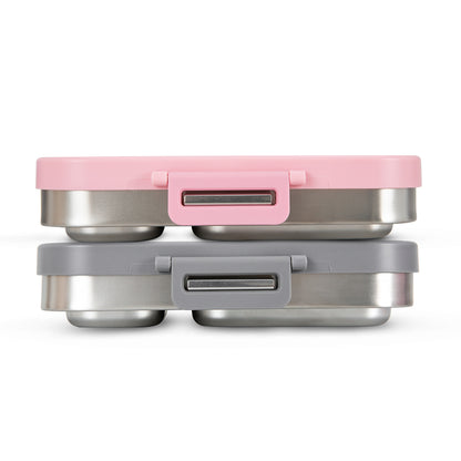 Eazy Kids Personalized Premium Stainless Steel Bento Lunch Box w/ Silicon Lid, Pink