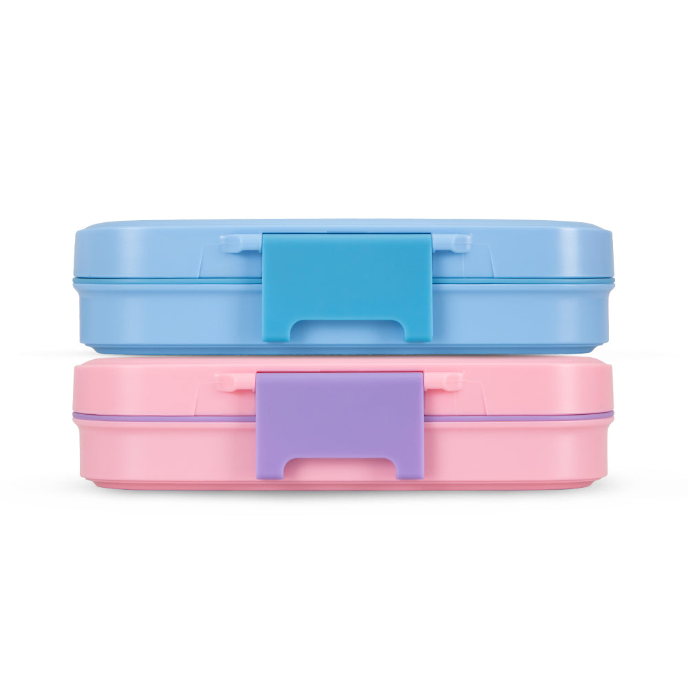 Eazy Kids Personalized Premium Stainless Steel Lunch Box 710ml – Leakproof 3-Compartment Lunch Box for Kids, Blue