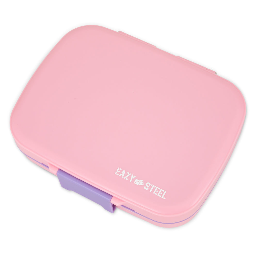 Eazy Kids Premium Stainless Steel Lunch Box 710ml – Leakproof 3-Compartment Lunch Box for Kids, Pink