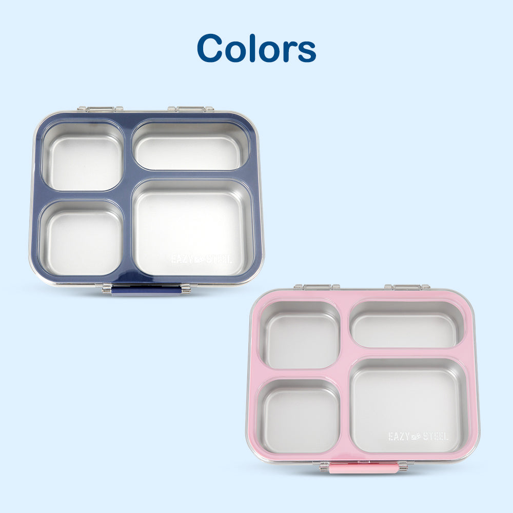 Eazy Kids Personalized Stainless Steel Bento Lunch Box w/ Tritan Lid,Blue