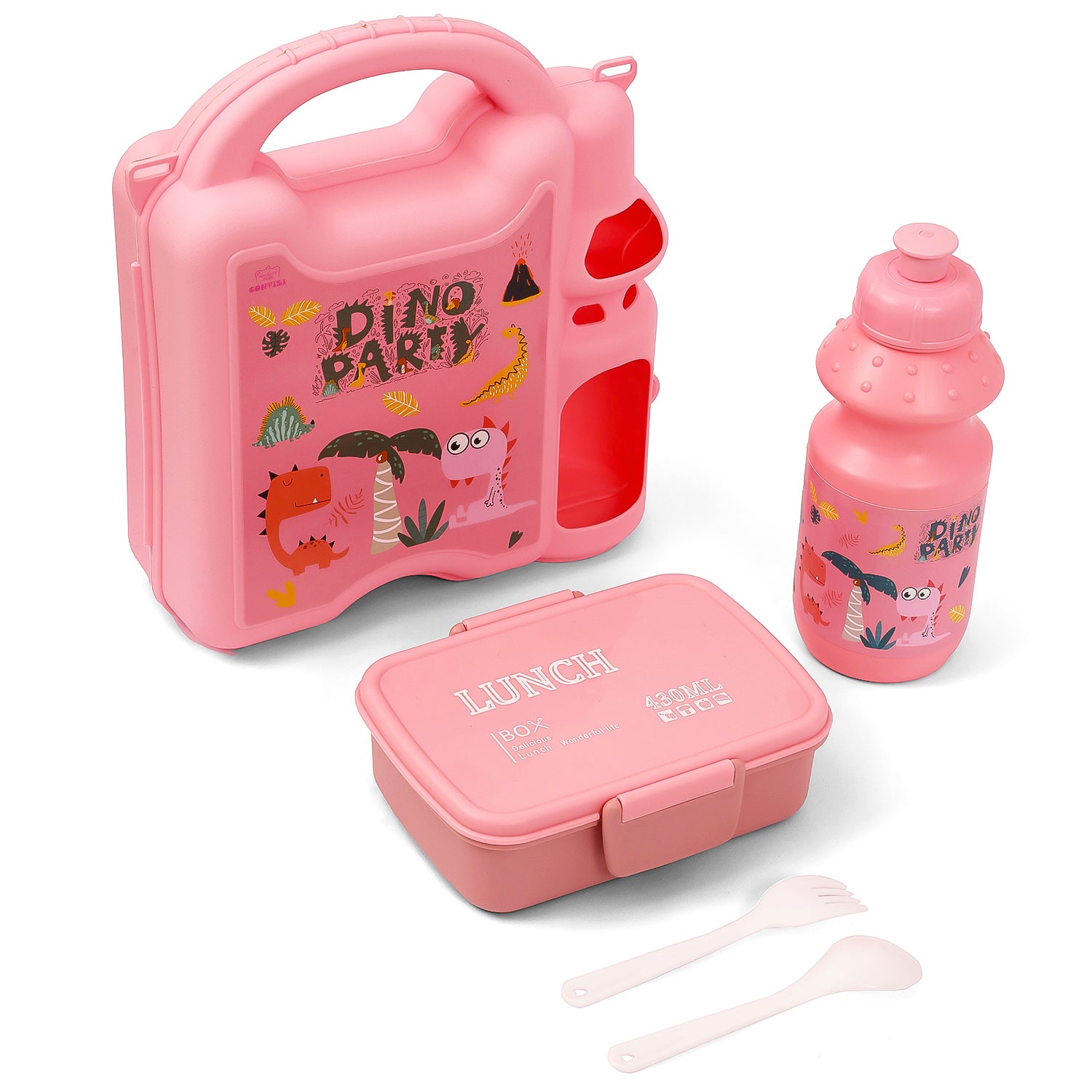 EAZY KIDS Lunch Box wt Bottle - Pink